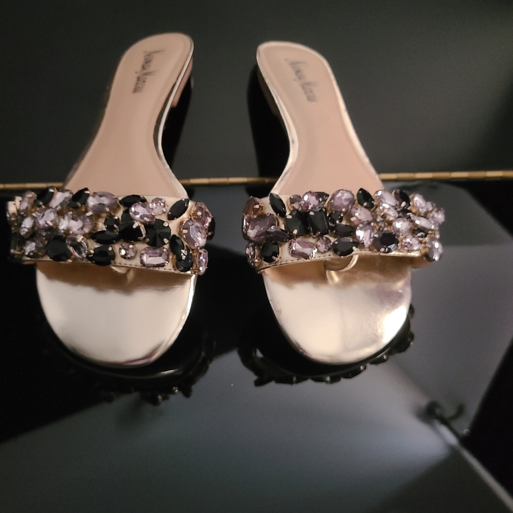 Neiman Marcus Slippers With Crystals Womens Size 9